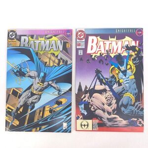 Vintage Batman 500 Knightfall 2 Issues Variant Die-Cut Cover Bane DC 1993 Moench